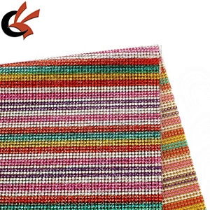 24*40cm various color rhinestone mesh design hot fix transfer applique trim hot fix sheet