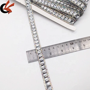 DIY Hot Fix Rhinestone Tape Iron On Ribbon Trim For Wedding Dress Decoration Bridal Appliques