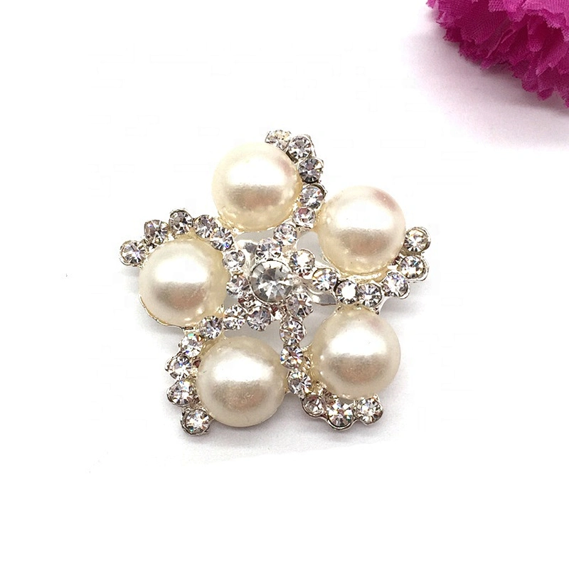Cheap price handmade crystal beaded brooch bridal wedding bouquet broach for invitation card