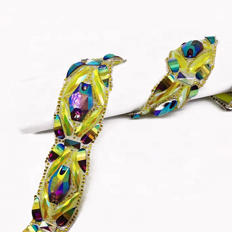 Custom  Carnival Dress Accessories Heat transfer Resin Rhinestone Trimming