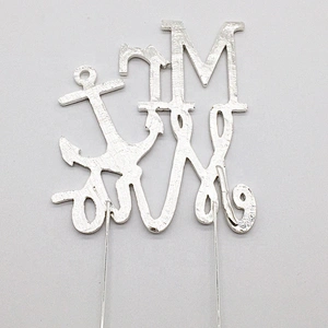 2019 hot sell Mr and Mrs rhinestone metal carved gemstone jewelry cake topper