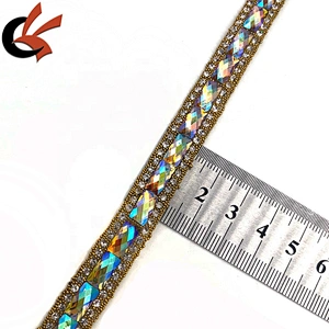 fashion style clothes edging hot fix crystal rhinestone ribbon trim