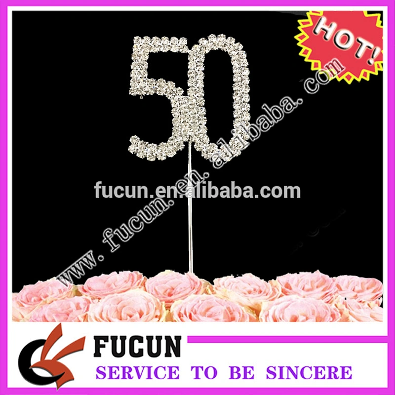sparkling  funny crystal 30 ages birthday  cake topper with rhinestones