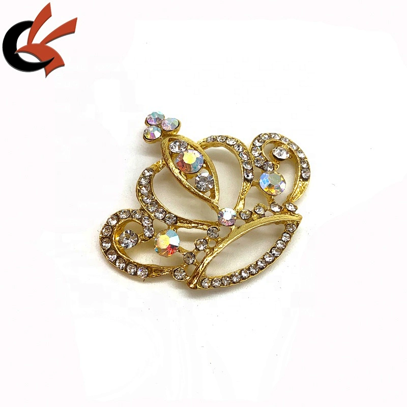 wholesale Wedding Bridal Crown Brooch Rhinestone Gold Plated Pin Brooch