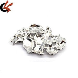 Custom Jewelry Fashion Luxury Wedding Bridal Big Crystal Maple Leaf Brooch Pin For Women