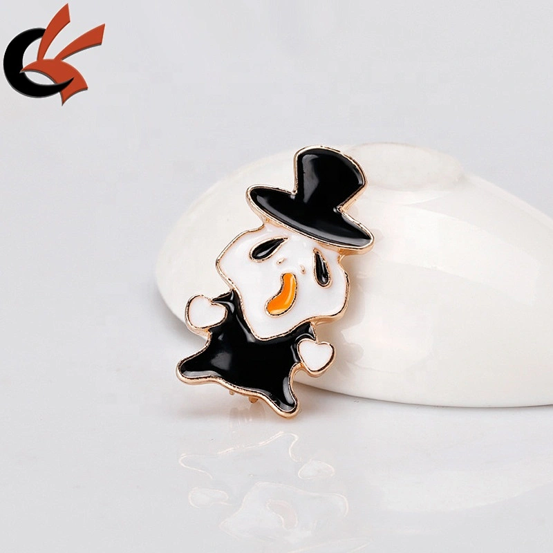 Hot sale custom cute ghost decorations kids pin halloween brooch for halloween party