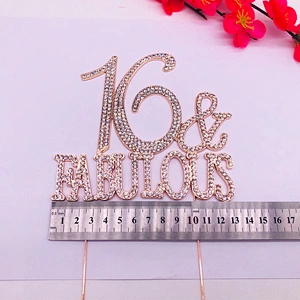 hot sale 16 fabulous crystal cake accessories cake topper for cake shop