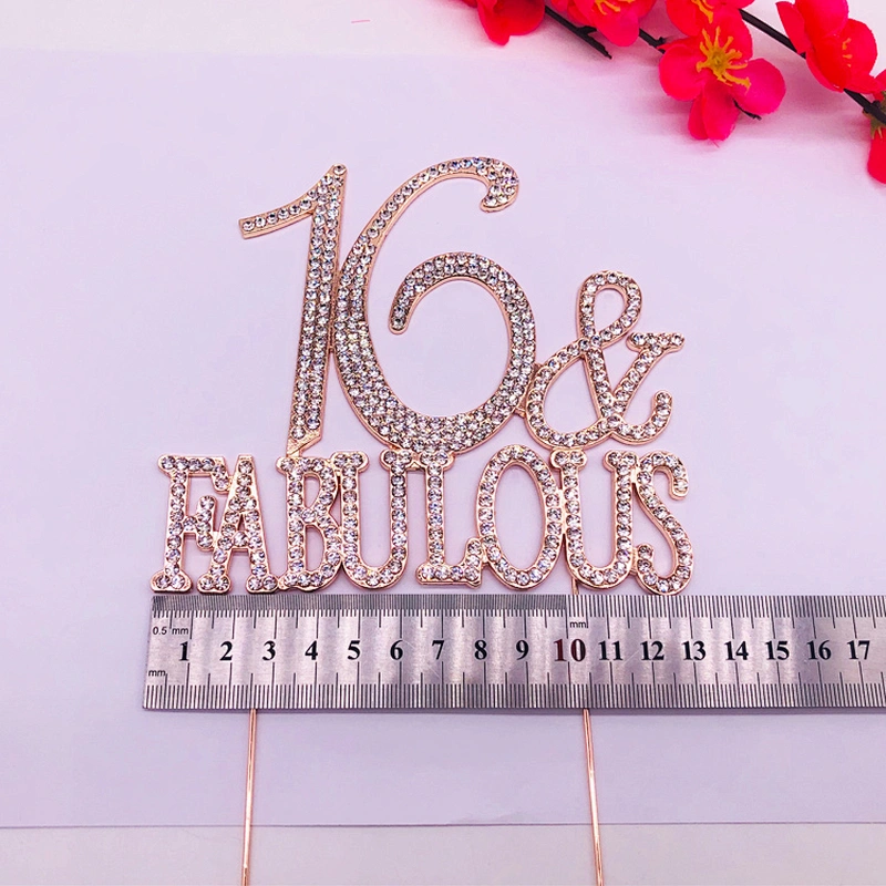 hot sale 16 fabulous crystal cake accessories cake topper for cake shop