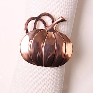 Amazon hot sale Hallowmas metal bronze Pumpkin napkin ring
