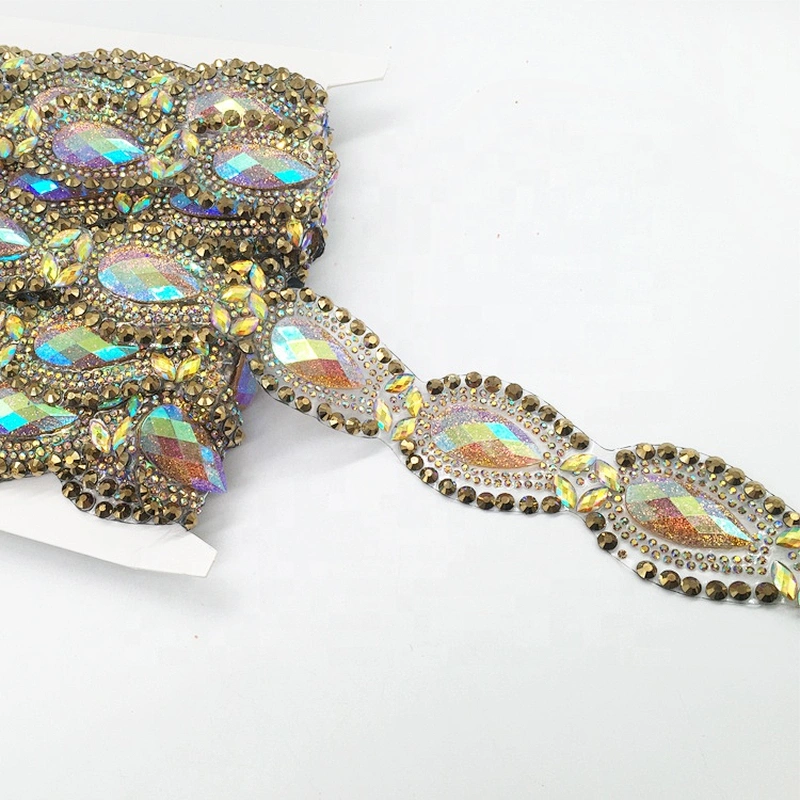 Hot Sale Resin Beads Jewelry Making Flat Back Hot Transfer Crystal Rhinestones Trims Tape