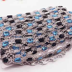 Wholesale silver costume chain wedding trim Crystal Rhinestone Chain Trim Fringe For Dress