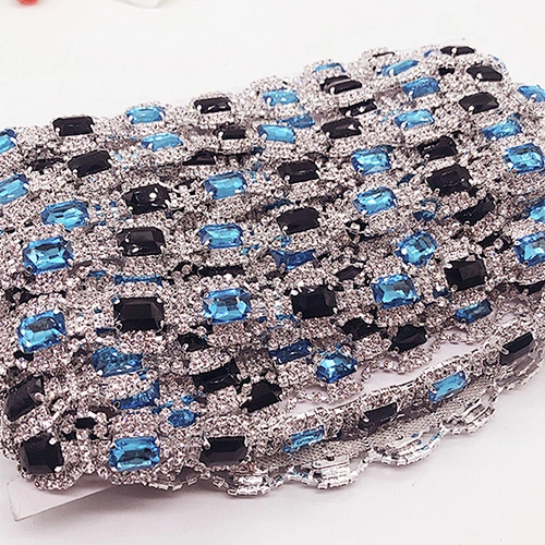 Wholesale silver costume chain wedding trim Crystal Rhinestone Chain Trim Fringe For Dress