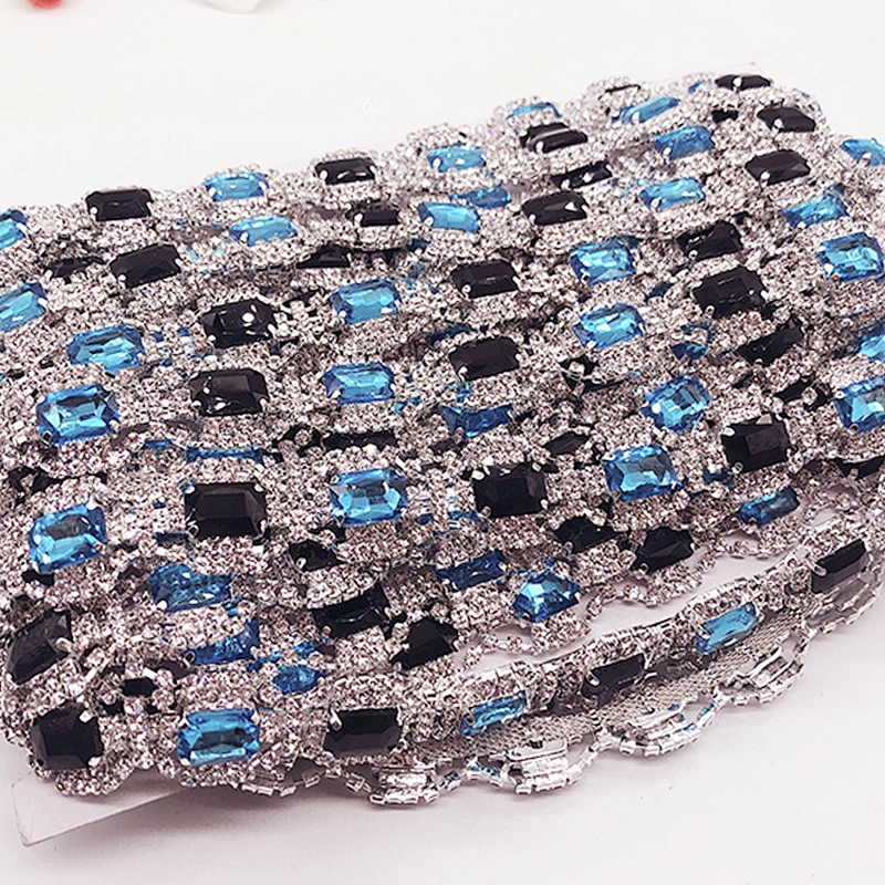 Wholesale silver costume chain wedding trim Crystal Rhinestone Chain Trim Fringe For Dress