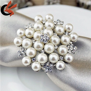 Wedding Table Decor Diamante Pearl Wedding Napkin Ring Holder
