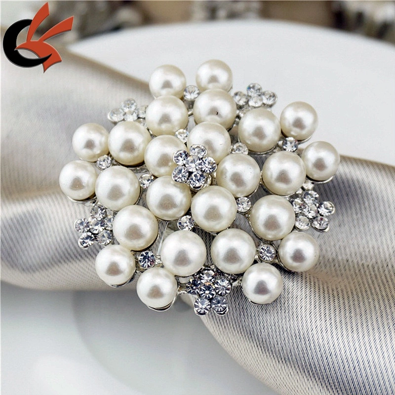Wedding Table Decor Diamante Pearl Wedding Napkin Ring Holder