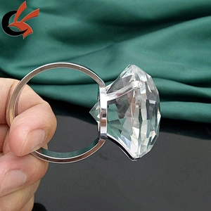 Clear Crystal diamond Glass Gem Wedding Table Napkin Ring Holders