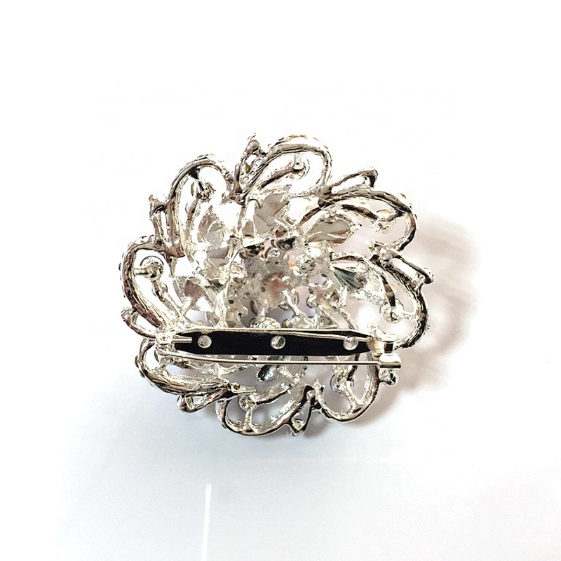 Vintage Flower Broaches Pins Set DIY Women Wedding Bouquet Brooches in Silver