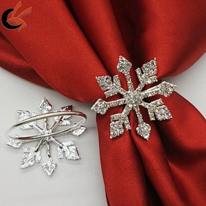 high quality snowflake rhinestone napkin ring for table decoration