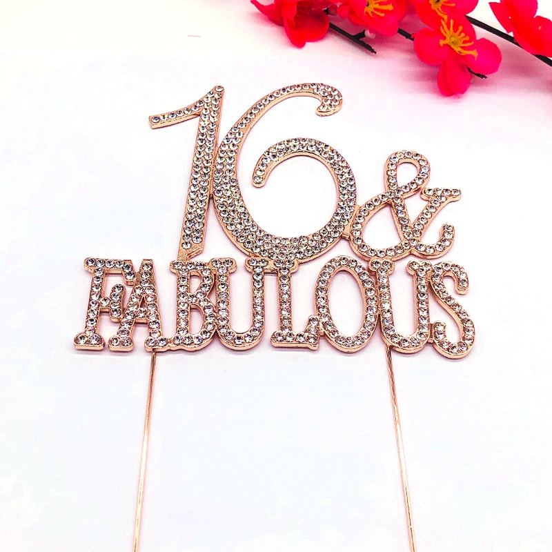 hot sale 16 fabulous crystal cake accessories cake topper for cake shop