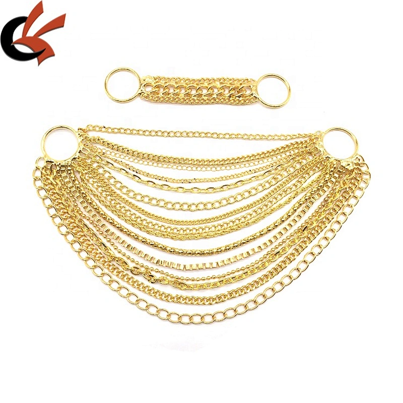 Newest street style cowboy bikini decorative gold link chain metal setting swimwear chain bikini connector
