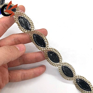 Mesh Banding Glass Trim Iron On Hot Fix Trimming For Carnival dress Decoration Rhinestone Transfer