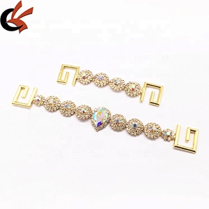 Custom Elegant Hot Sale Wholesale Metal Accessories Top & Hip Crystal AB Rhinestone Bikini Connector