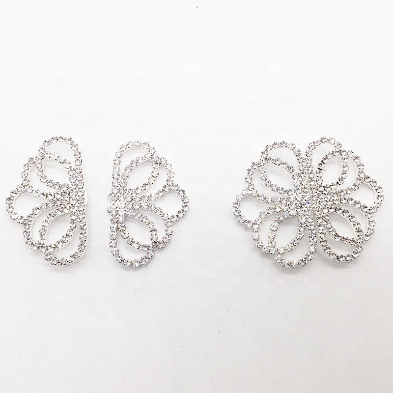 Crystal clear rhinestone metal slider belts pair buckle for wedding decors