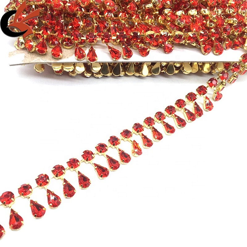 Factory handmade art craft decorative red pendant rhinestone trims