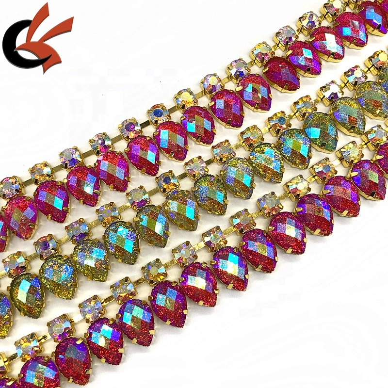 Wholesale unique styles various color to choose bling crystal chain rhinestone trimming