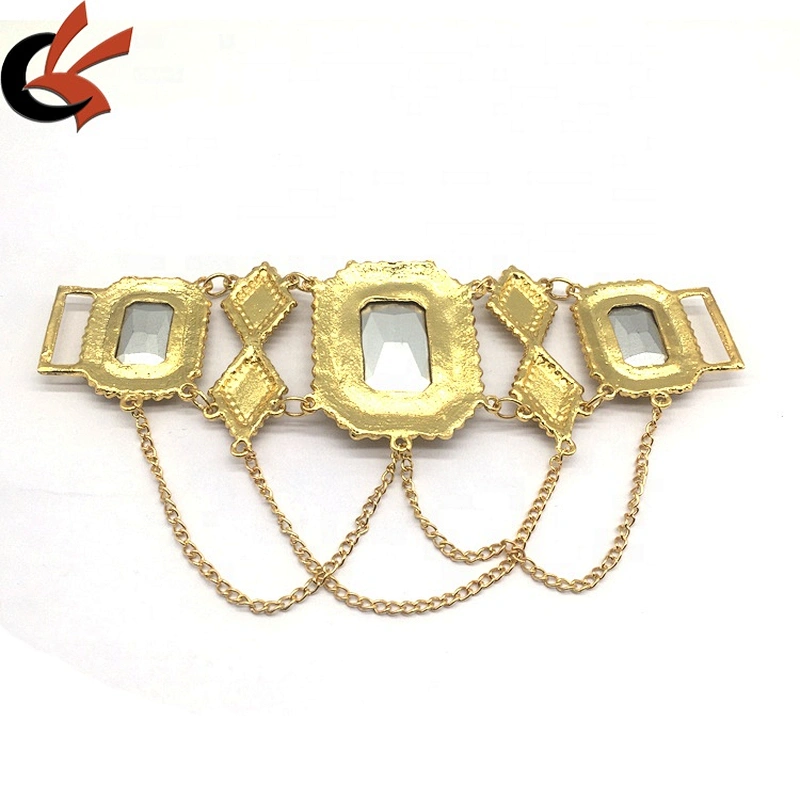 Diamante swimwear square buckles large pink jewel stone rhinestone connector of bikini hardware for Russia style
