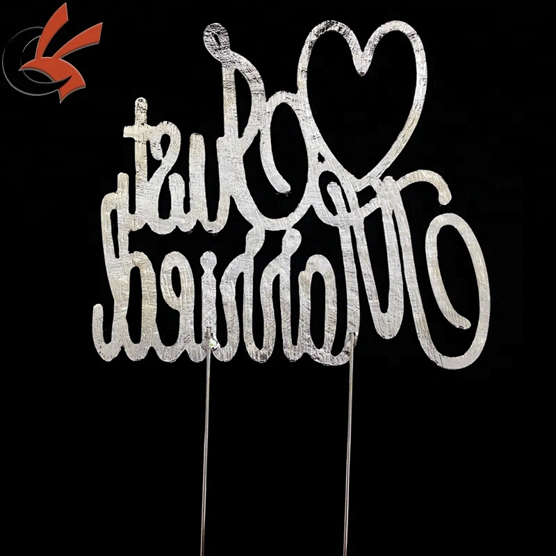 Just Married Wedding cake sign Rhinestone Cake Topper