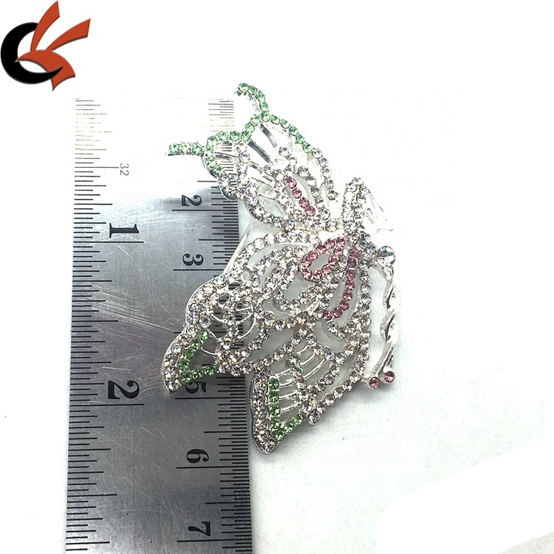 Making Girls Princess Dress Wear Accessories Rhinestone Butterfly Shaped Brooch