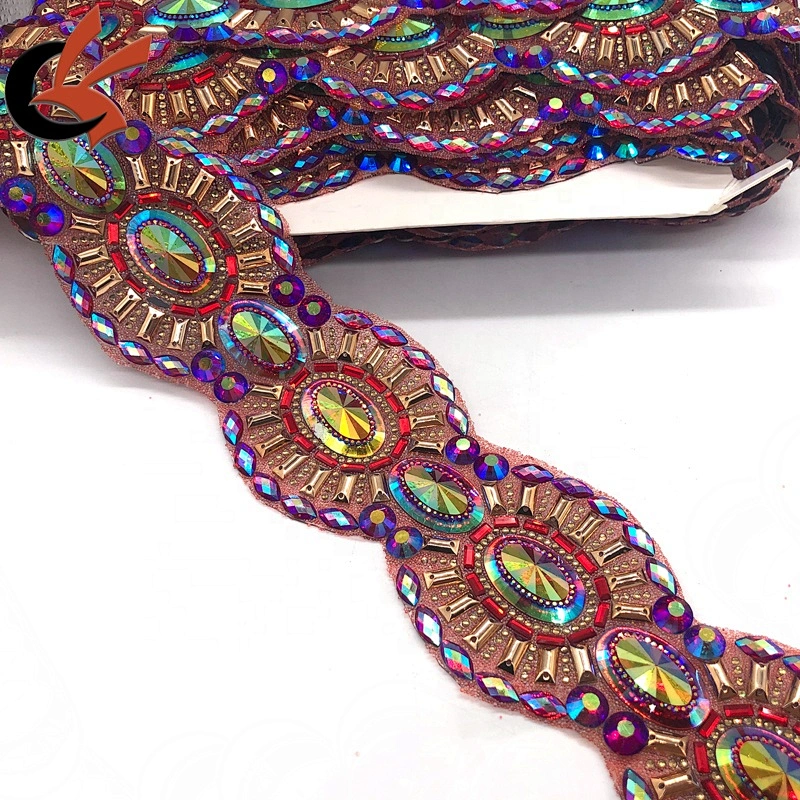 wholesale carnival dress belt decoration large red AB hot fix rhinestone trimming
