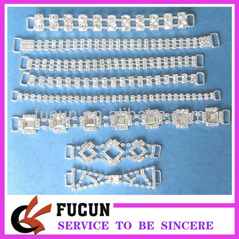 China hot sale crystal rhinestone bikini connectors for swimwear accessories