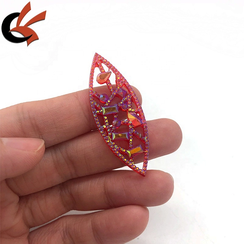 AB shinning colors eye shape hollow sew on resin rhinestone