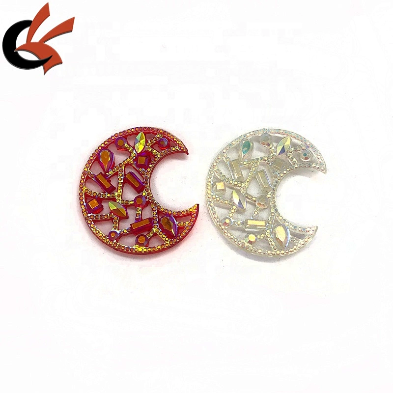 various colors to choose Crescent Moon hollow  sew on resin loose rhinestones