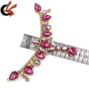 New Design Gold Colorful Rhinestone Bikini Connectors Metal Chain Connector