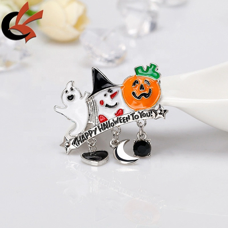 Top sale halloween ghost soul pumpkin enamel brooch pins