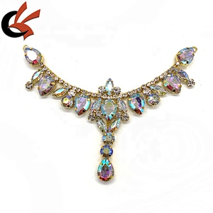Bridal Carnival Dress Clothing Decoration Clear AB rhinestone metal buckles bikini connectors
