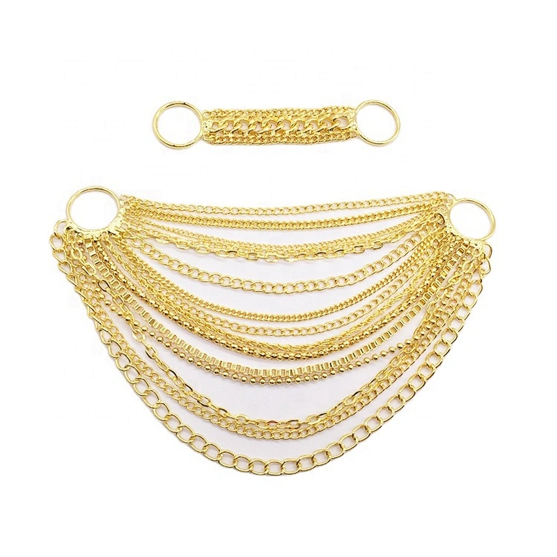 2020 latest listed luxury swimsuit body chain wild gold metal bikini connector wholesale