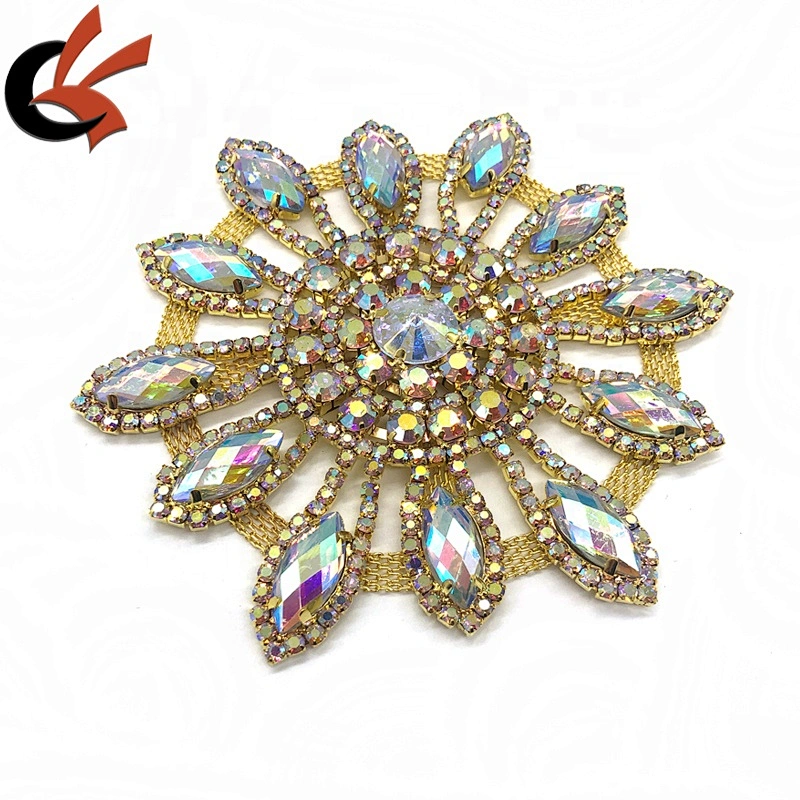 Wholesale Custom Design Rhinestone Sew-on Decoration Handmade welding Patch Appliques For Clothing Rhinestone Patch Appliques