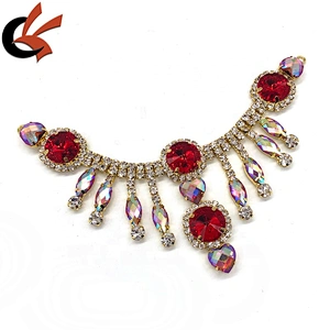 Sparkling crystal rhinestone tassel bikini connectors applique swimwear decorative