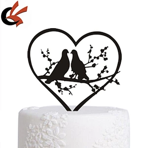 Acrylic Love Birds Cake Topper Wedding Engagement Party Decoration