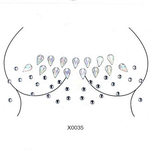Body gems Nipple Rhinestone Tattoo Festival stickers Nipple Stickers Breast Body Jewelry