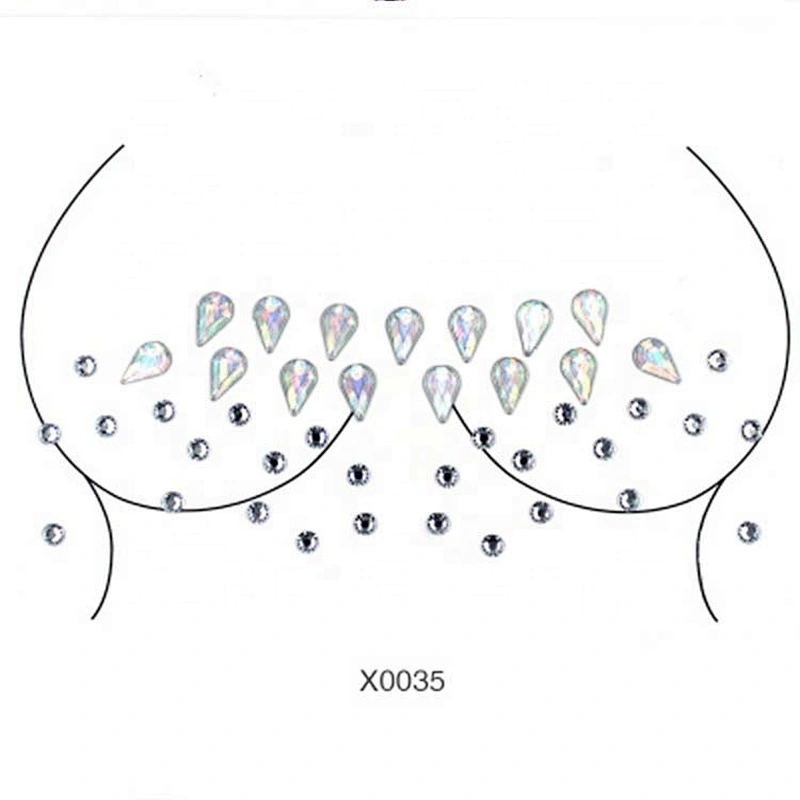 Body gems Nipple Rhinestone Tattoo Festival stickers Nipple Stickers Breast Body Jewelry