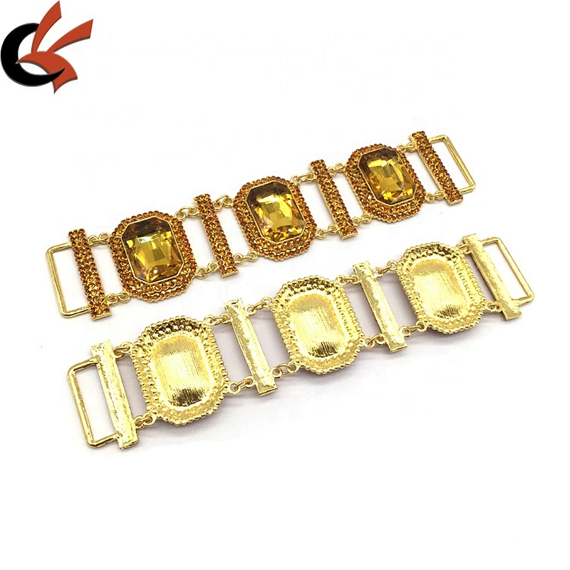 A Set Gold Bling Jewelry Swim Suits Big Luxury Stone Alloy Metal Full Crystal Bikini Connector
