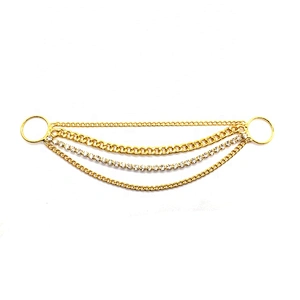 American Style Stretch Women Beachwear Crystal Accessories Gold Metal Bikini Connector