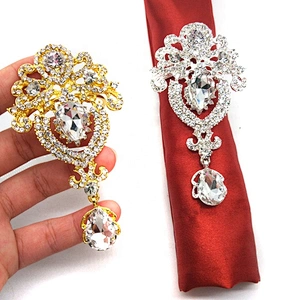 wholesale table Jewelry handing Crystal Wedding rhinestone Napkin Ring