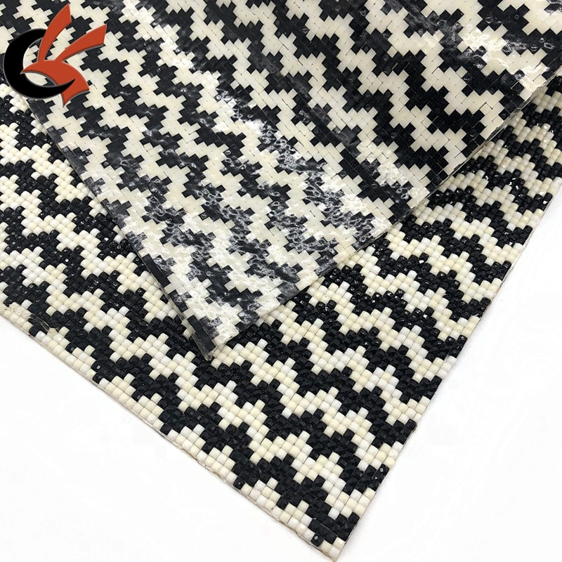 Black white ivory Mosaics square resin beads hot fix iron on Self-adhesive rhinestone sheets