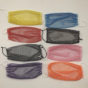 Bling Rhinestone Crystal Face Mouth Mask Glitter Face Veil Club Prom Party Deco